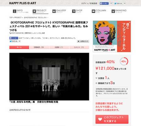 サポート募集中!　クラウドファンディング　HAPPY PLUS ART